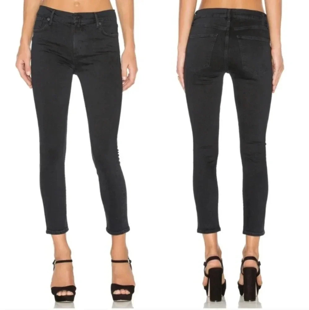 Agolde Black Sophie Jeans High Rise Crop jeans Princeton Size 28